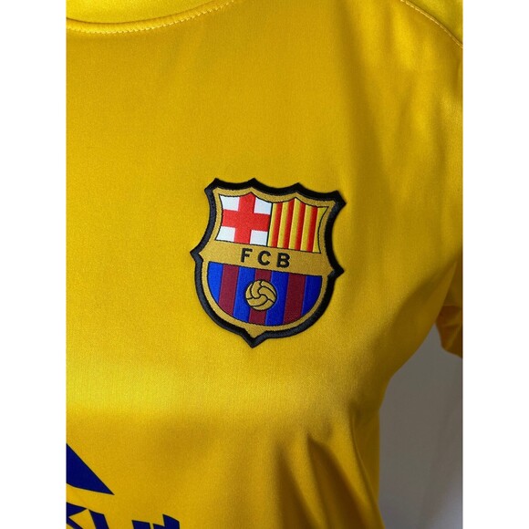 FC Barcelona Men's Soccer Jersey Shirt Yellow Rakuten F. DE Jong Size Small - Picture 3 of 9